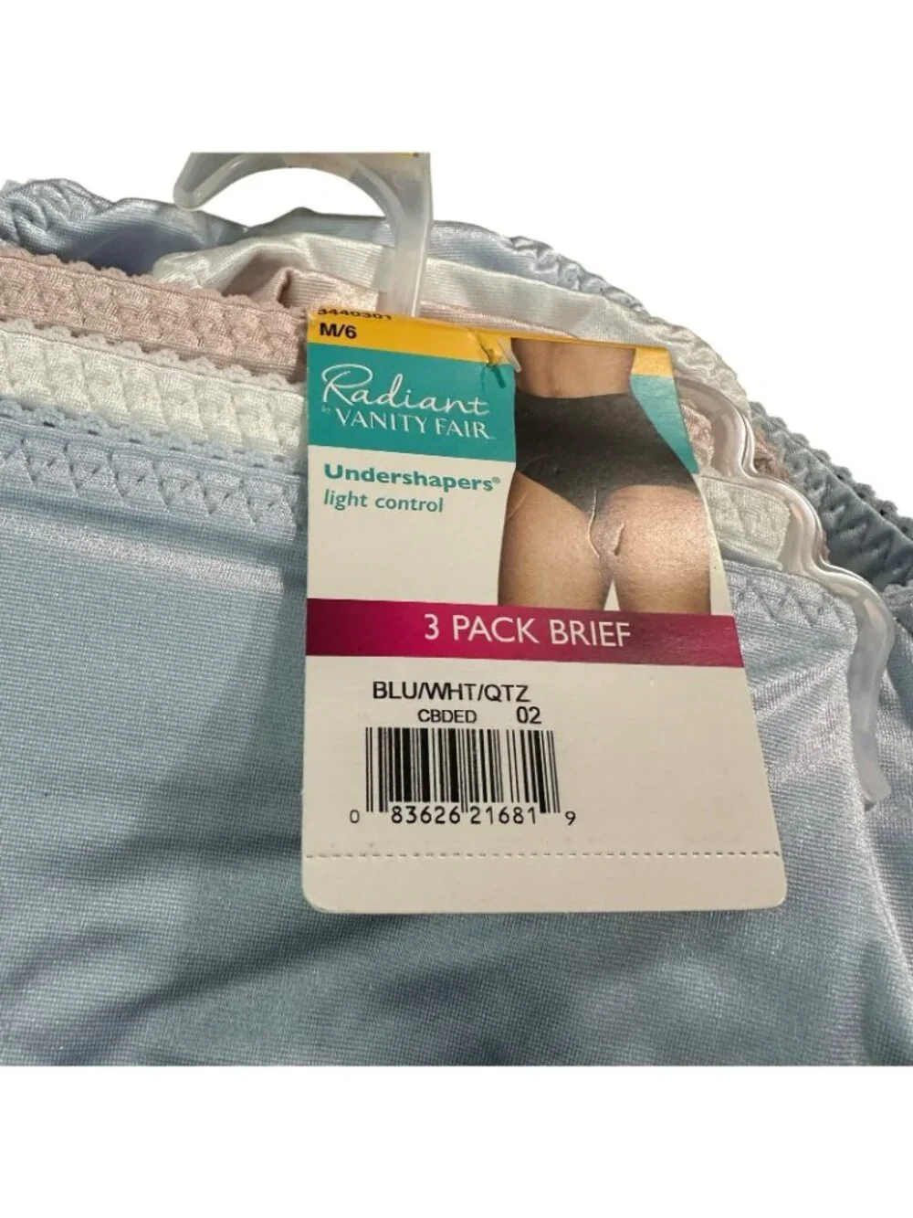 VANITY FAIR 3 Pack Radiant Women’s M 6 Undershapers Hi-Cut Satin Briefs NEW